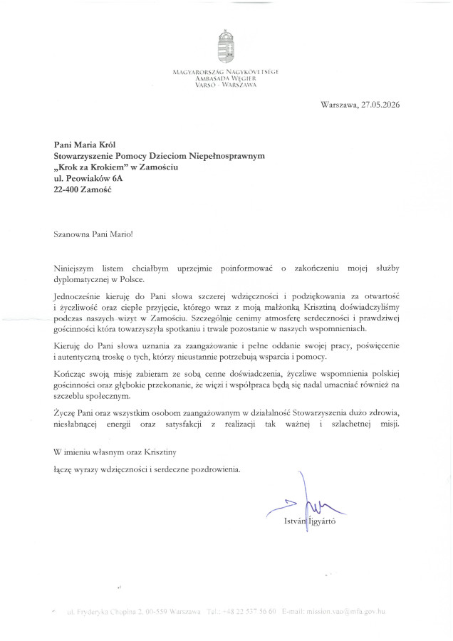 Wyjątkowe słowa uznania i wdzięczności!
